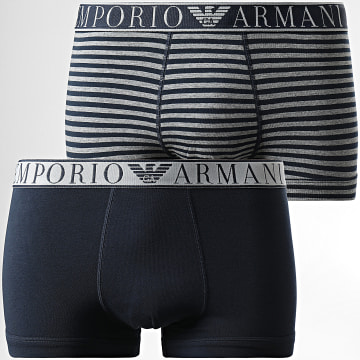  Emporio Armani - Lot De 2 Boxers 111210-2F542 Gris Chiné Bleu Marine