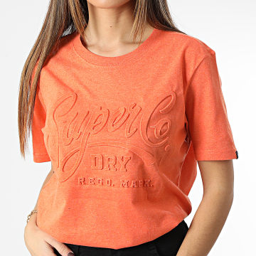  Superdry - Tee Shirt Femme Vintage Script Style W1011165A Orange