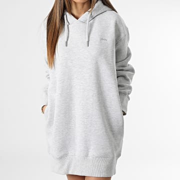  Superdry - Robe Sweat Capuche Femme Vintage Logo Embroidery W8011316A Gris Chiné