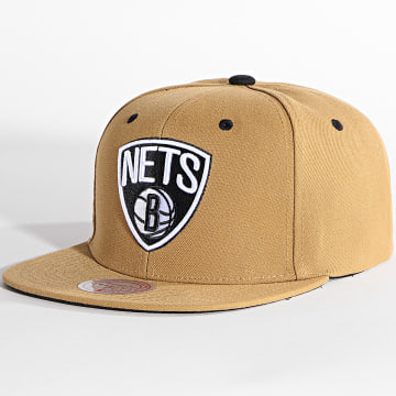  Mitchell and Ness - Casquette Snapback Core Wheat Brooklyn Nets Camel