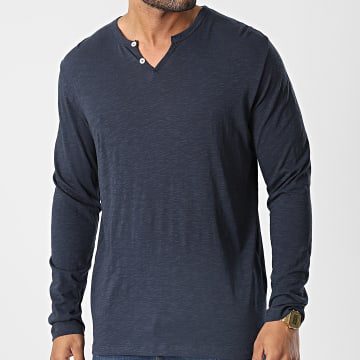 Produkt - Maglietta manica lunga collo tunisino 12204411 blu navy