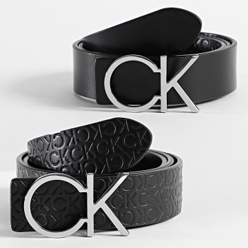  Calvin Klein - Ceinture Réversible Femme Re-Lock CK Logo 0156 Noir