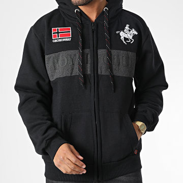 Geographical Norway - Fahorse Hooded Zip Top Negro