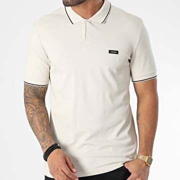 Calvin Klein polo in piquè uomo manica corta beige chiaro main image 0