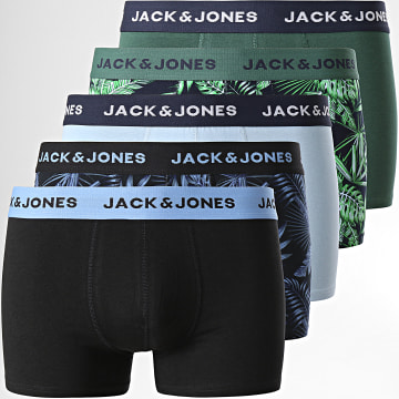  Jack And Jones - Lot De 5 Boxers Marc Bleu Vert Noir Floral