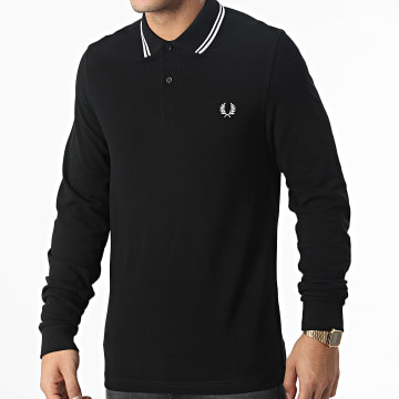  Fred Perry - Polo Manches Longues Twin Tipped M3636 Noir Blanc