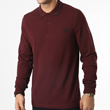  Fred Perry - Polo Manches Longues Twin Tipped M3636 Bordeaux