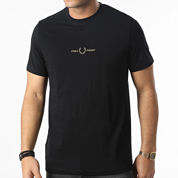  Fred Perry - Tee Shirt Embroidered M4580 Noir Doré