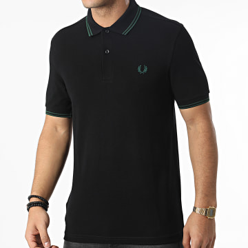  Fred Perry - Polo Manches Courtes Twin Tipped M3600 Noir Vert