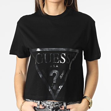 Guess - Tee Shirt Crop Femme V2YI06-K8HM0 Noir