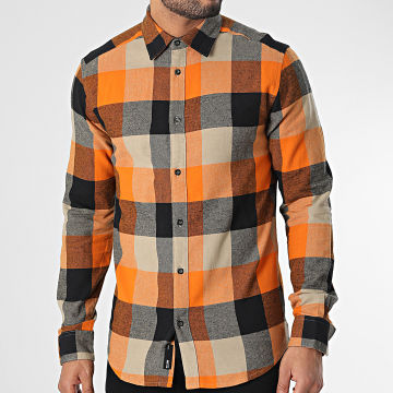  Only And Sons - Chemise Manches Longues A Carreaux Gudmund 22020301 Orange