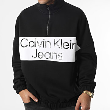  Calvin Klein - Sweat Col Zippé Oversize Large 2630 Noir