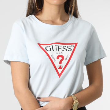  Guess - Tee Shirt Femme W1YI1B Bleu Ciel