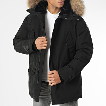  Helvetica - Parka Capuche Fourrure Expedition Noir