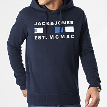  Jack And Jones - Sweat Capuche Freddie Bleu Marine