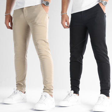  LBO - Lot De 2 Pantalons Chino Skinny 1353 1355 Beige Noir