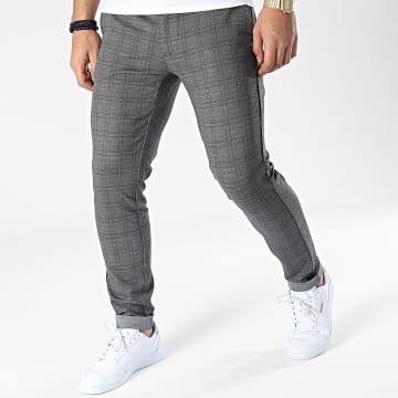  Only And Sons - Pantalon A Carreaux Mark Tap Check 4047 Gris Anthracite
