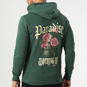 Luxury Lovers - Sudadera con capucha Paradise Roses Clothing Verde