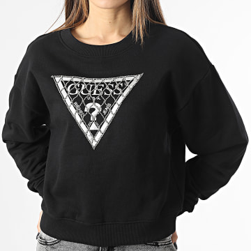  Guess - Sweat Crewneck Femme Strass W3RQ01-K4BD0 Noir