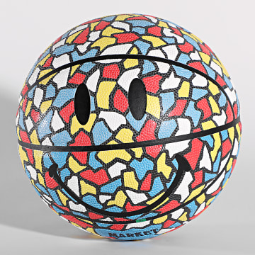  Market - Ballon De Basket Smiley Mosaic Bleu Jaune Rouge