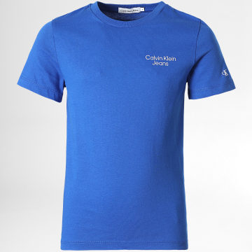  Calvin Klein - Tee Shirt Enfant Stack Logo 1319 Bleu Roi