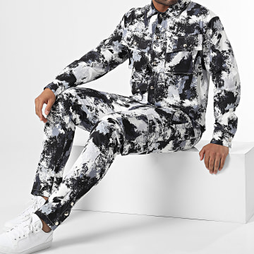  Frilivin - Ensemble Surchemise Et Pantalon Cargo X Blanc Noir Gris Camouflage