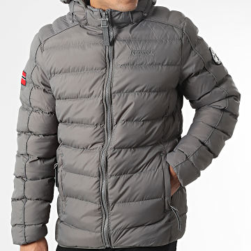  Geographical Norway - Doudoune Capuche Bombe Gris Anthracite