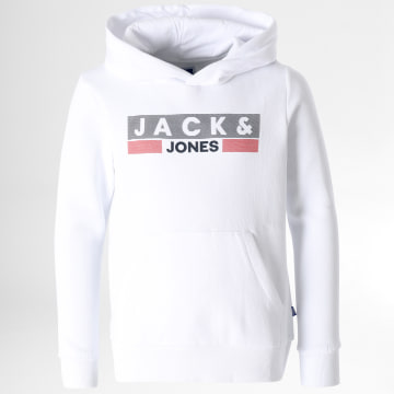  Jack And Jones - Sweat Capuche Enfant Corp Logo Blanc