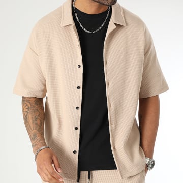  LBO - Chemise Manches Courtes Oversize 2913 Beige