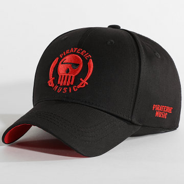 Piraterie Music - Classic Logo Cap Negro Rojo