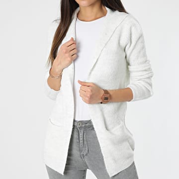  Only - Cardigan Capuche Femme Drea Beige Clair Chiné