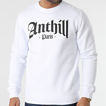 Anthill - Felpa gotica a girocollo bianco nero