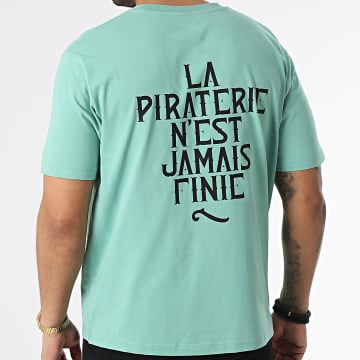  La Piraterie - Tee Shirt Oversize Large LPNJF Vert Clair Noir