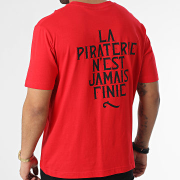  La Piraterie - Tee Shirt Oversize Large LPNJF Rouge Noir