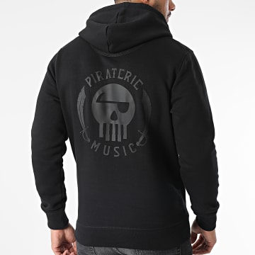 Piraterie Music - Chest And Back Logo Hoodie Negro Negro