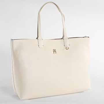  Tommy Hilfiger - Lot Sac Tote Et Pochette Femme Iconic Tommy Tote Solid 4182 Beige