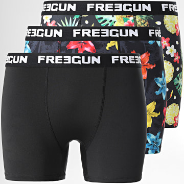 FREEGUN Heren Boxerslips 3-Pack - La Vache Qui Rit Print - 92% Polyester, 8% Elastaan