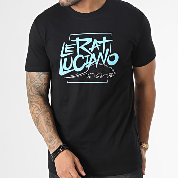  Le Rat Luciano - Tee Shirt Logo Noir Bleu Clair Blanc