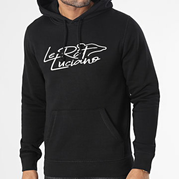  Le Rat Luciano - Sweat Capuche Logo Script Noir Blanc
