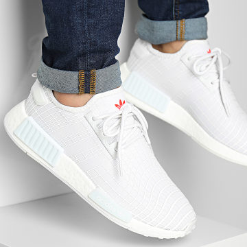 Men's adidas nmd r1 white clearance