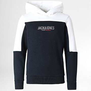  Jack And Jones - Sweat Capuche Enfant Edan Blocking Bleu Marine Blanc