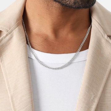 LBO - Collier Maille Gourmette 4mm Argenté