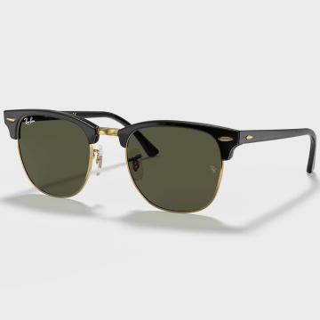 Ray-Ban - Clubmaster RB3016 Zonnebril Groen Goud Zwart
