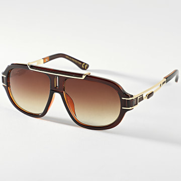  Frilivin - Lunettes De Soleil Dégradé Marron Doré
