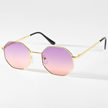  Frilivin - Lunettes De Soleil Dégradé Rose Violet Doré