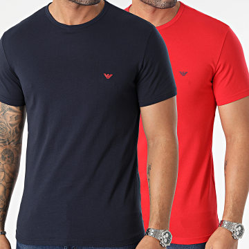  Emporio Armani - Lot De 2 Tee Shirts 111267-3R722 Rouge Bleu Marine