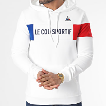  Le Coq Sportif - Sweat Capuche Tricolore N1 2310015 Blanc