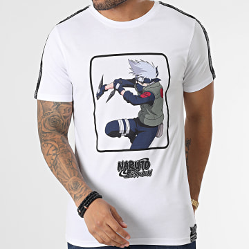  Naruto - Tee Shirt A Bandes Kakashi Blanc