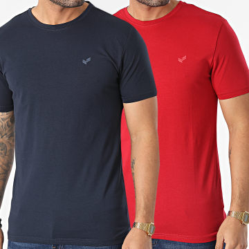  Kaporal - Lot De 2 Tee Shirts Rift Bleu Marine Rouge