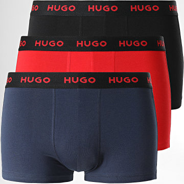  HUGO - Lot De 3 Boxers 50469766 Noir Rouge Bleu Marine